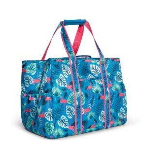 Lug Rover X-Large Carry-All Tote Flamingo Blue - Tropical Print Pink Flamingos